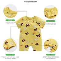 Neuer Sommer Unisex Neugeborenen Baumwoll-Kurzarm-Strampler mit Verdecktem Knopfverschluss Dünner Atmungsaktiver Baby-Body