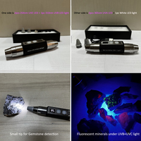 Lampe torche LED à ondes courtes 254 nm UVC, 310 nm UVB, ondes longues 365 nm UVA et LED blanches pour pierres précieuses