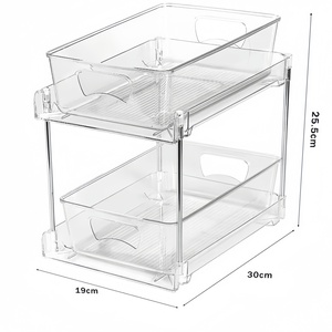 Standing Kitchen Plastic Clutter <strong>Organizer</strong> Put Out Under Sink Drawer 2 Tier Rack <strong>Bath</strong> Room Storage Stands - Product Image 4