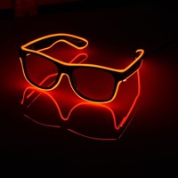Lunettes lumineuses à fil EL, lunettes néon clignotantes, lunettes de soleil LED, idéales pour Halloween, les soirées en bar et la décoration de masques.