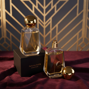 Flacon de <span class=keywords><strong>parfum</strong></span> vide en verre transparent, rechargeable, unisexe, à taille incurvée et forme trapézoïdale, finition mate, 100 ml, anti-fuite - Product Image 1