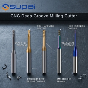 Supal Promotion OEM Fraise à queue longue HRC60 à rainure profonde en carbure monobloc revêtu AlTiN pour gravure CNC sur acier 2 cannelures - Product Image 1