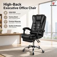 Chaise de bureau ergonomique en similicuir ALINUNU avec logo personnalisé, pour bureau à domicile, chaise de bureau de direction avec repose-pieds