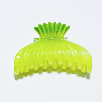 Pince à cheveux en acrylique translucide, design coquille, couleur dégradée ombrée, style requin, grande pince à ressort pour femme, accessoires capillaires