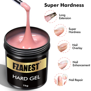 FZANEST 1kg Gel Acrílico Francés de Extensión, Removible con UV LED, Color Camuflaje, Gel Duro Nude con Brillo Efecto Gelatina para Construcción de Uñas - Product Image 2