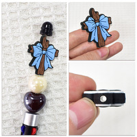 Vente chaude stylo à bille perles accessoires Pvc décorations douces bricolage détachable Double face croix perles focales breloques
