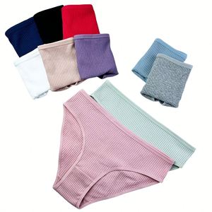 ALL ME Confezione da 6 Perizomi in Cotone da Donna, Lingerie Sexy, Mutandine <span class=keywords><strong>a</strong></span> Vita Alta Sottili, Tinta Unita, Antibatteriche, Ricamate - Product Image 6