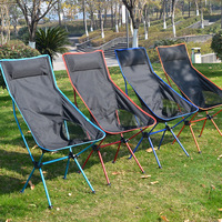 Chaise pliante d'extérieur ultra-légère en alliage d'aluminium, chaise surélevée portable avec dossier pour la relaxation et la ventilation
