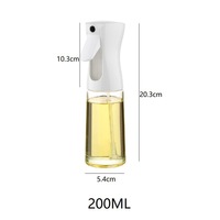 Bouteille distributrice d'huile en plastique de 200 ml avec bouchon à vis, pulvérisateur de cuisine, huile d'olive, vinaigre de qualité alimentaire, vaporisateur pour biscuits, gâteaux, collations, rechargeable