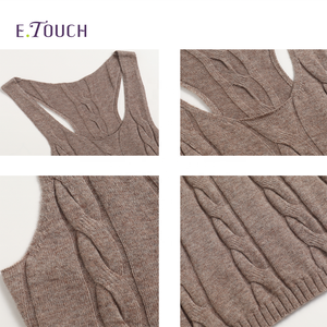 Abito Lungo <span class=keywords><strong>in</strong></span> <span class=keywords><strong>Maglia</strong></span> <span class=keywords><strong>Marrone</strong></span> con Spacco Laterale, Sexy e Aderente, Stile Casual Autunnale di Alta Qualità - Product Image 3