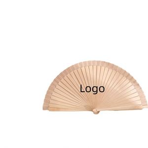 Abanico de mano de madera maciza lisa pintada, plegable, personalizado, elegante, para danza y Año Nuevo Chino - Product Image 4