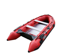 Bateau pneumatique professionnel en PVC rigide rouge de Chine, bateau de pêche, bateau d'assaut, fond de bateau en aluminium recouvert, série A