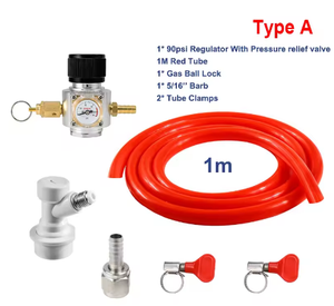 Home Brew Beer <strong>Gas</strong> Line Assembly,5/16" PVC <strong>Gas</strong> Carbonation <strong>Hose</strong>,0-90psi Co2 Regulator With Ball Lock&amp;Clamps for Co2 <strong>Gas</strong> <strong>Bottle</strong> - Product Image 6
