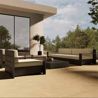 Ensemble de canapés d'extérieur en aluminium de luxe pour hôtel, villa, resort, jardin, patio, meubles d'extérieur résistants aux intempéries