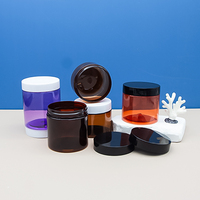 Pot en plastique PET rond blanc personnalisé OEM avec couvercle à vis pour crème pour le visage, beurre corporel, lotion, emballage cosmétique