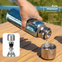 Tasse isotherme moderne en titane pur à aspiration magnétique, écologique, grande capacité 500 ml, avec accessoires en silicone et PP, pour bureau et maison