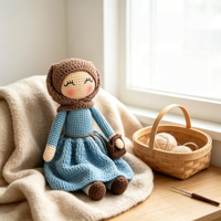 Poupée Hijab en Crochet Islamique Personnalisable en Petites Séries, Jouet Amigurumi Fait Main en Coton Pur Doux et Sûr, OEM Marque Privée