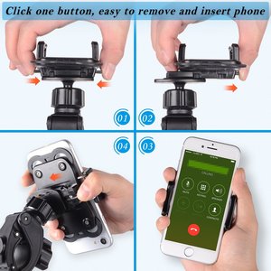 Soporte de silicona <span class=keywords><strong>para</strong></span> teléfono móvil con instalación rápida <span class=keywords><strong>para</strong></span> manillar de motocicleta, rotación ajustable <span class=keywords><strong>para</strong></span> bicicleta - Product Image 3