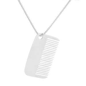 Yeni cilalı titanyum çelik tarak kolye uzun ışık lüks paslanmaz çelik zincir ile bir High-end hissediyorum. - Product Image 6