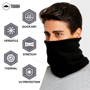 Calentador de cuello para hombre y <span class=keywords><strong>mujer</strong></span>, polaina polar de invierno, <span class=keywords><strong>bufanda</strong></span> de tubo de esquí y mascarilla de media cara de Snowboard, cubierta facial - Product Image 3