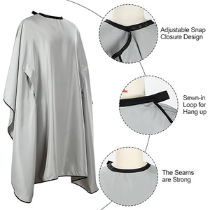 Tablier de salon professionnel personnalisé avec logo, en polyester imperméable, anti-décoloration, pour <span class=keywords><strong>coiffeur</strong></span>, cape de coiffure avec trous pour les bras - Product Image 3