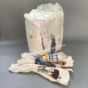 Trapos de Algodón de Alta Calidad, Blancos, Impresos, para Limpieza Industrial, Trapos de Camiseta para Taller, Trapos para Limpieza - Product Image 1