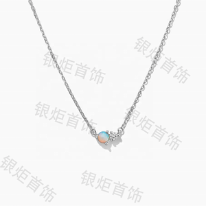 LOZRUNVE 925 Sterling Silver Gold Plated Vermeil Jewelry Elegant Hawaiian <strong>Opal</strong> Pendant <strong>Necklace</strong> - Product Image 3