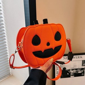 Sac à main Halloween fantôme effrayant citrouille fille en PU souple bandoulière fermeture éclair cadeau Trick or Treat accessoire femme - Product Image 2