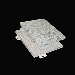 Panneau mural suspendu en aluminium imitant la pierre, avec impression par transfert de motifs pierreux - Product Image 4