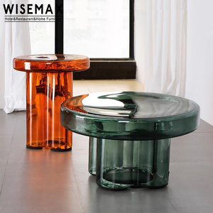 Wisemax phong cách hiện đại hộ gia đình phòng khách đồ nội thất trong suốt Kính nấm Bàn cà phê Đặt vòng cuối bảng Bàn trà - Product Image 3
