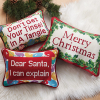 Oreiller matelassé de cadeau de Noël personnalisé de qualité supérieure Cher Père Noël Design avec des techniques tissées lavables pour une utilisation décorative et jetable