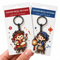 Porte-clés en alliage de zinc personnalisé avec logo, forme de dessin animé, étanche, en émail souple ou dur, pour cadeau, vente en gros