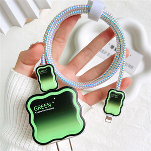 Enrouleur Tête <span class=keywords><strong>Cordon</strong></span> Chargeur Cas Pour iPhone 18W/20W Ins Mignon Gradient USB Câble Protecteur Ligne De Données Morsure Couverture De Charge Rapide - Product Image 3