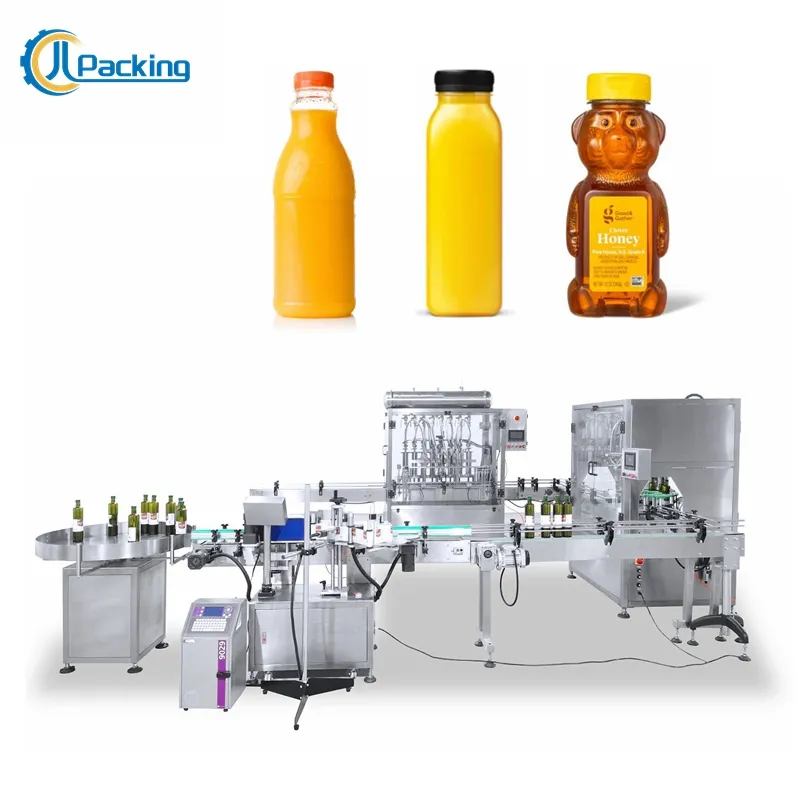 Automatic Piston Bottle Syrup Oral Juice Liquid Filling And Capping Machine Production Line