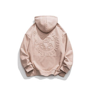 2025 Men's Luxury Oversized Pullover <strong>Hoodie</strong> 100% Cotton Heavyweight Streetwear 3D Wholesale Screen Printing Hooded Loose Winter - Product Image 3