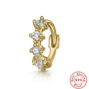 Boucles d'oreilles en argent sterling S925 avec zircon et diamant, boucles d'oreilles pour cartilage, boucles d'oreilles tendance - Product Image 6