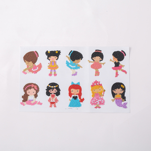 5d diamant peinture autocollants <span class=keywords><strong>dessin</strong></span> <span class=keywords><strong>animé</strong></span> princesse danse filles diamant autocollant réfrigérateur téléphone portable autocollants - Product Image 2