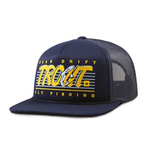 Casquettes de camionneur en coton noir à 5 panneaux personnalisées avec logo imprimé, visière plate - Product Image 1