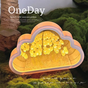 Creative Cloud DIY Night Light 20cmTulip <span class=keywords><strong>LED</strong></span> Lampara Lámpara de espejo acrílico de vidrio moderno con tulipanes para decoración de dormitorio Regalo para el hogar - Product Image 4