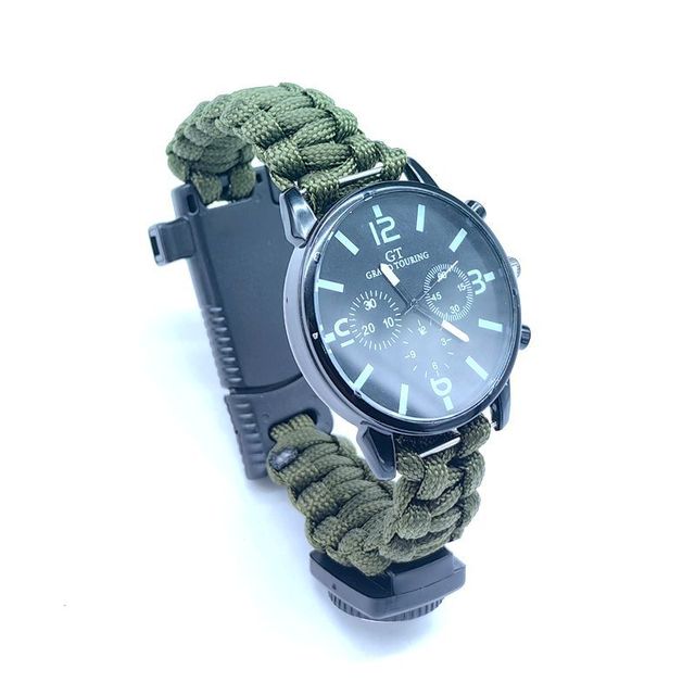 Multifunctional for Paracord Braided Compass Watch for Outdoor Adventure-Mountaineering Tool for Camping & Hiking