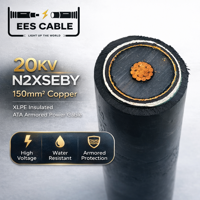 12/20kV N2XSBY Single Core 150mm² Copper XLPE Insulated ATA Armored MV Power Cable for Underground Distribution