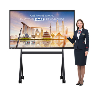 กระดานอัจฉริยะแบบโต้ตอบขนาด 98 นิ้ว ระบบแอนดรอยด์/วินโดว์ OPS ความละเอียด 4K พร้อมหน้าจอสัมผัสหลายจุด สำหรับการศึกษา - Product Image 1