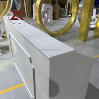 Ensemble de table de mariage en acrylique ZKAI, décoration de fête de luxe, mobilier d'hôtel, table de bar en PVC blanche pour événement