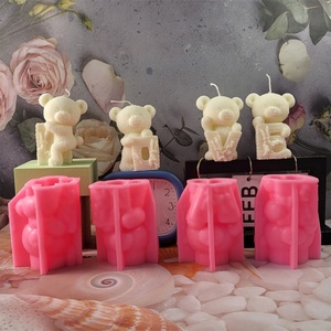Moule en silicone ours pour bougie en résine Saint-Valentin, moule à bougie parfumée pour décoration intérieure - Product Image 3