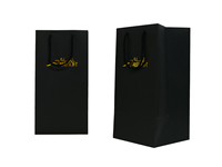 Personnalisez votre propre logo en feuille d'or de marque de luxe noir mat sacs cadeaux en papier fantaisie