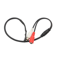 Monitor Suara Audio Pickup Mikrofon CCTV Mini untuk Monitor Video Kamera Keamanan Kamera IP DVR Kabel Terintegrasi