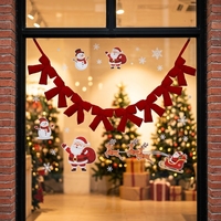 Guirlande de Noël en velours rouge avec bordure blanche de 180 cm pour décorer l'arbre de Noël, le cheminée ou le mur