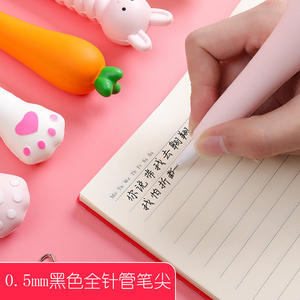 قلم حبر جل محايد قابل للضغط بتصميم كرتوني لطيف للطلاب، قرطاسية مدرسية إبداعية، أقلام حبر ناعمة قابلة للعصر لتخفيف التوتر، بيع بالجملة - Product Image 4