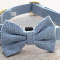Fournitures pour animaux de compagnie En Gros Denim Chien Noeud Papillon Personnalisé De Luxe Beauté De Noël Décoration Designer Jean Noeud Papillon pour Animal De Compagnie