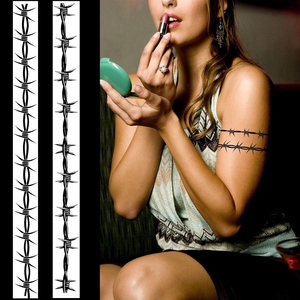 Set di 9 Tatuaggi Temporanei a Filo Spinato, Varietà di Disegni per Uomini e Donne - Impermeabili per Concerti e Halloween - Product Image 2